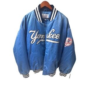 Vintage 90s New York Yankees MLB Baseball Embroidered Satin Bomber Jacket 3 XL